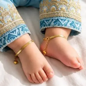 (২ পিস) এক জোড়া বাচ্চাদের – High Quality Luxury 18K Golden Plated Payel